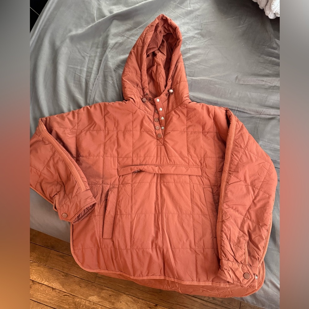 Rust Hooded Quilted Jacket